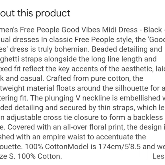 Free People Good Vibes Boho Maxi Midi Dress Medium NWT - Picture 13 of 13